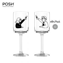 ชุดแก้วไวน์แดง Red wine glass TIME - You & I Collection - Set 02 (Red Wine 275 ml) จากพอช POSHcreativeliving แก้วไวน์ดีไซน์สวย