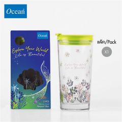 แก้วน้ำ Water glass  PERSONAL GLASS (GLASS WITH GREEN LID) จากโอเชียนกลาส Ocean glass แก้วดีไซน์สวย