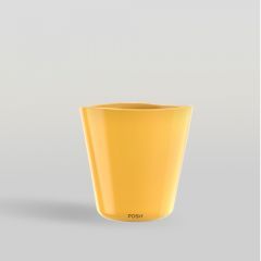 แก้วน้ำ Water glass BRIO Yellow Mustard Double Rock 345 ml จากพอช POSHcreativeliving แก้วน้ำดีไซน์สวย