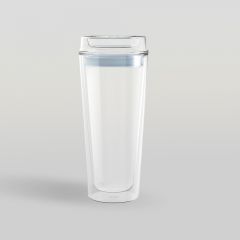 แก้วน้ำสองชั้น Double wall glass GROOVE Aqua Double Wall Personal Tumbler 440 ml จากพอช POSHcreativeliving แก้วน้ำสองชั้นดีไซน์สวย 