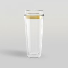 แก้วน้ำสองชั้น Double wall glass GROOVE Lime Double Wall Personal Tumbler 440 ml จากพอช POSHcreativeliving แก้วน้ำสองชั้นดีไซน์สวย 