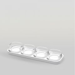 ชุดแก้วและถาดเซรามิค Verrine set long tray & shallow bowl 65 ml 