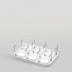 ชุดแก้วและถาดเซรามิค Verrine set Rectangle Tray & deep bowl 140 ml