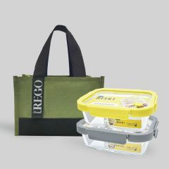 เซตกล่องข้าวพร้อมกระเป๋า REGO HAPPY KIT – GREEN TROPICAL