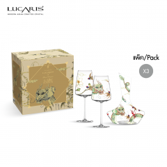 Golden Horizon 2025 ชุดของขวัญแก้วไวน์ Muse Red wine & Decanter  Emerald Dragon set of 3