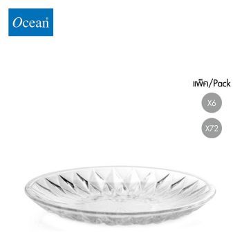 จานแก้ว Glass plate DIAMOND SAUCER 6" จากโอเชียนกลาส Ocean glass จานแก้วดีไซน์สวย