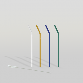 FUNKY SET - GLASS STRAW WITH 1PC BRUSH