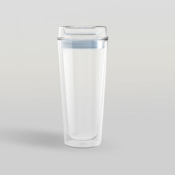 แก้วน้ำสองชั้น Double wall glass GROOVE Aqua Double Wall Personal Tumbler 440 ml จากพอช POSHcreativeliving แก้วน้ำสองชั้นดีไซน์สวย 