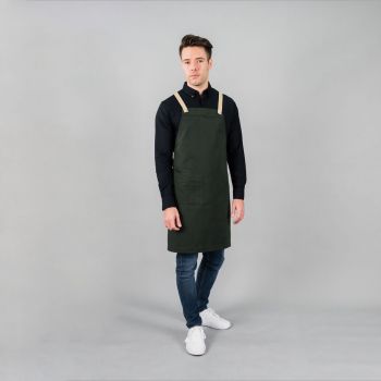 ผ้ากันเปื้อนสายหนัง ไขว้หลัง รุ่น Motion Light (Basil)