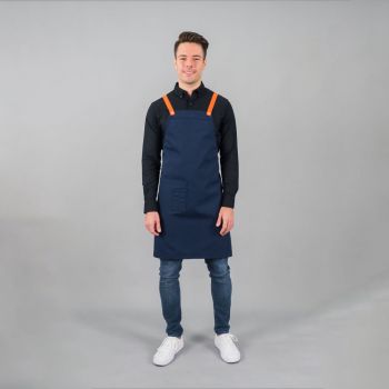 ผ้ากันเปื้อนสายหนัง ไขว้หลัง รุ่น Motion Light (Navy Blue)