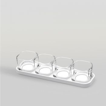 ชุดแก้วและถาดเซรามิค Verrine set long tray & deep bowl 140 ml