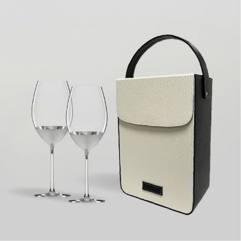 ชุดของขวัญแก้วไวน์ Prestige set Lavish Bordeaux และ กระเป๋าใส่แก้วไวน์ สี Stylish black