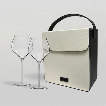 ชุดของขวัญแก้วไวน์ Upper Prestige set The Elements Earth และ กระเป๋าหนัง 3 compartments wine bag