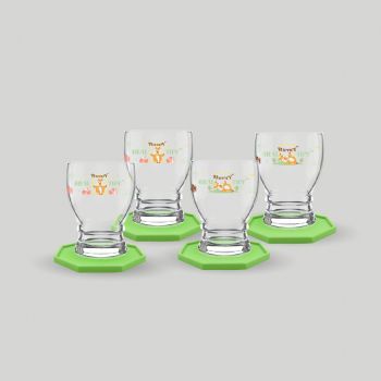 ชุดแก้วน้ำและที่รองแก้ว Deer Destiny Drinking Set 300 ml - Green